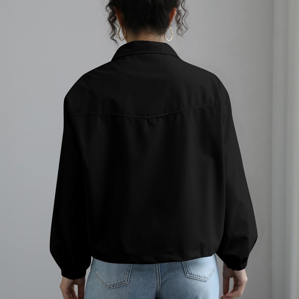 Women's Fashionable Trench Coat Short Standing Collar Thin Jacket