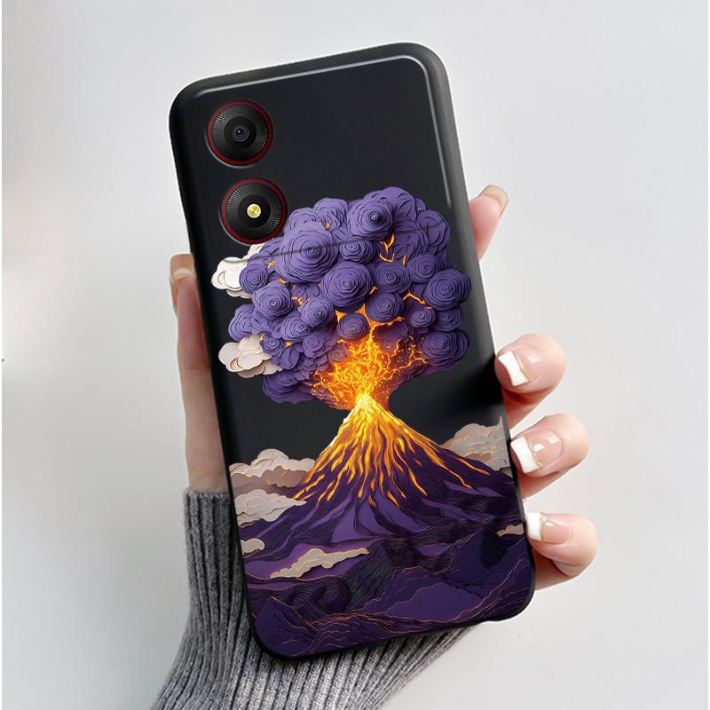 Casing For ZTE Blade A34 / A54 4G Phone Case Shell Aesthetic Cute Cat Astronaut Soft TPU Silicone Black Protective Cover Bumper