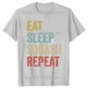Смешные футболки с графикой Eat Sleep Squash Player Repeat Мужская Женская Мода Повседневная Футболка 100% Хлопок Свободная Футболка Оверсайз