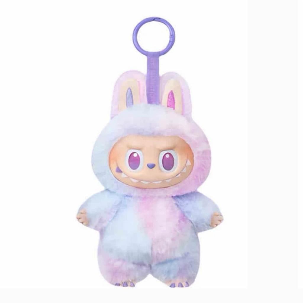 Mart Labu High-Energy Macaron Plush Pendant with Bunny Ears - Cute Keychain Charm for All Ages