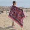 Seaside Travel Cotton & Linen Scarf: Silk Print, Sunscreen Shawl