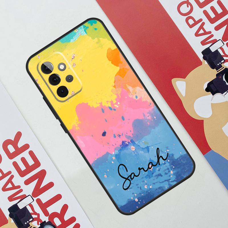 Personalised name wotercolour rainbow Phone Case For Samsung Galaxy A53 A33 A23 A13 A52 A32 A22 A12 A51 A71 A14 A24 A34 A54 A21S