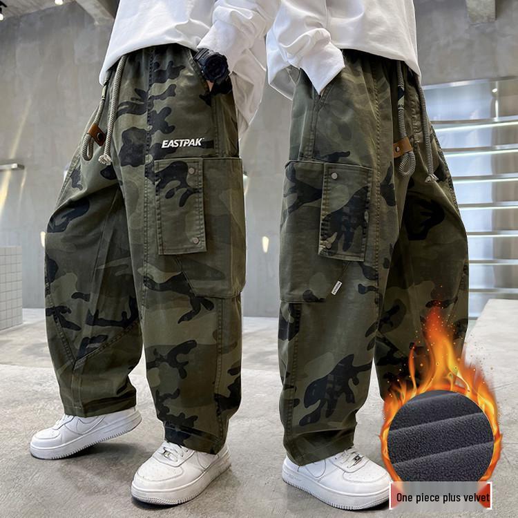 Boys' Camouflage Cargo Pants - Spring/Autumn 2025 Casual Trend