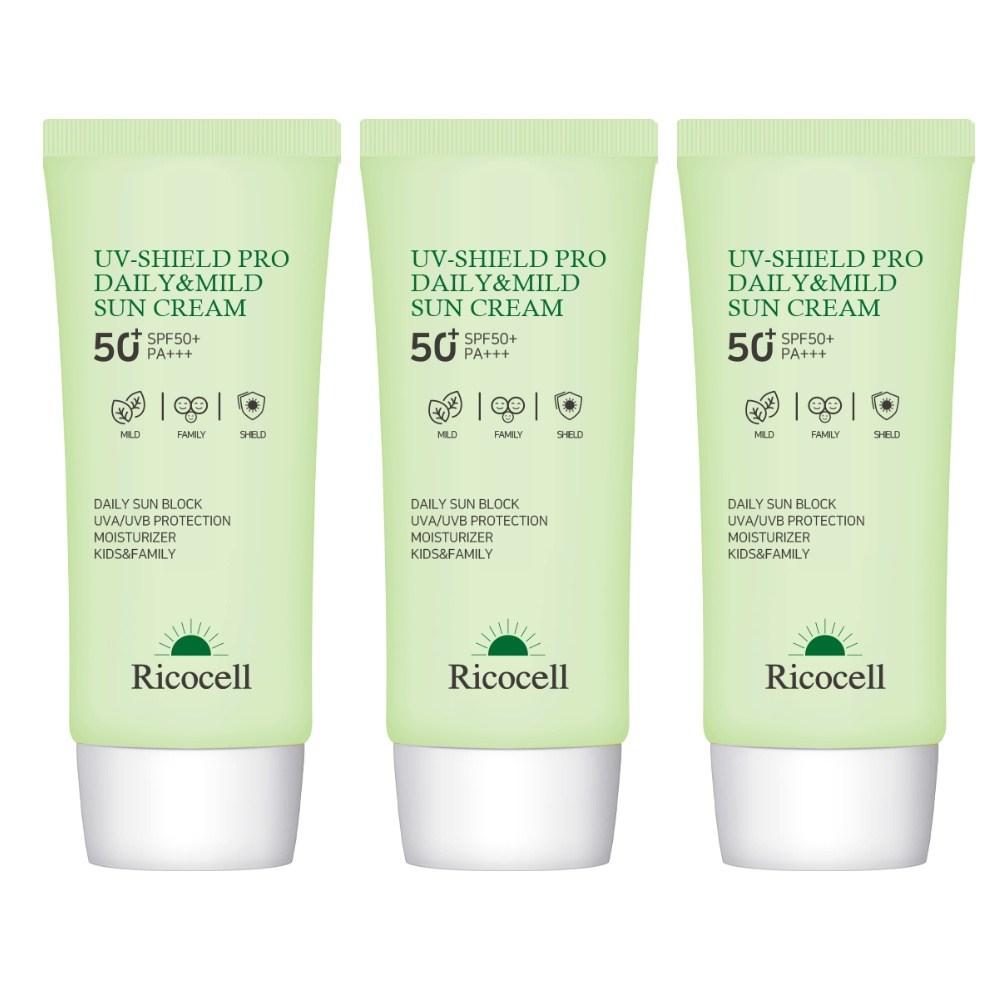 Ricocell UV Shield Pro Daily & Mild Sun Cream SPF50+ PA+++, 70ml, 3 Units
