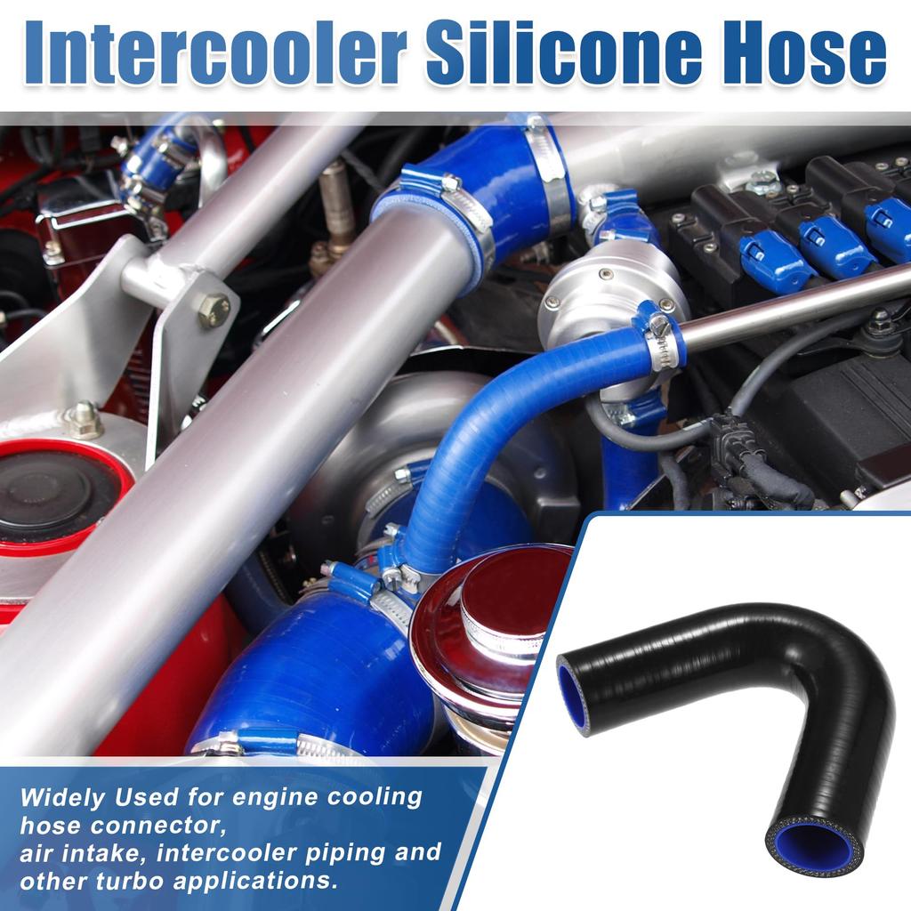 X AUTOHAUX Silicone Reducer Hose Pipe Bend Turbo Intercooler 135 Degree Elbow Inner Diameter 28mm Black