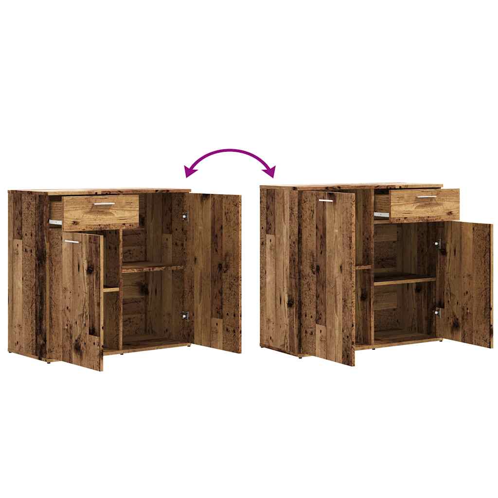 Sideboard with Rustic Wood Look 80 x 36 x 75 cm Engineered Wood