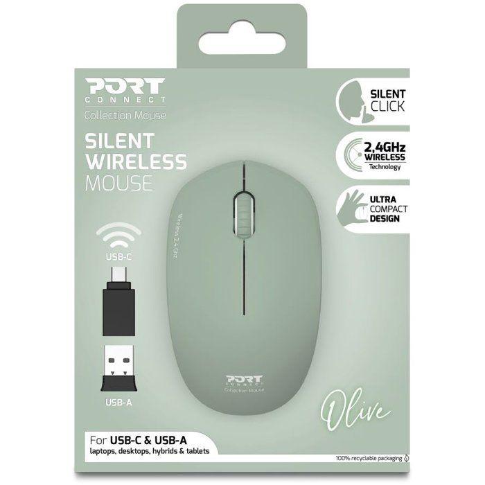 Souris sans fil - PORT Designs - 900543 Collection II - 2.4 GHz - Olive Vert