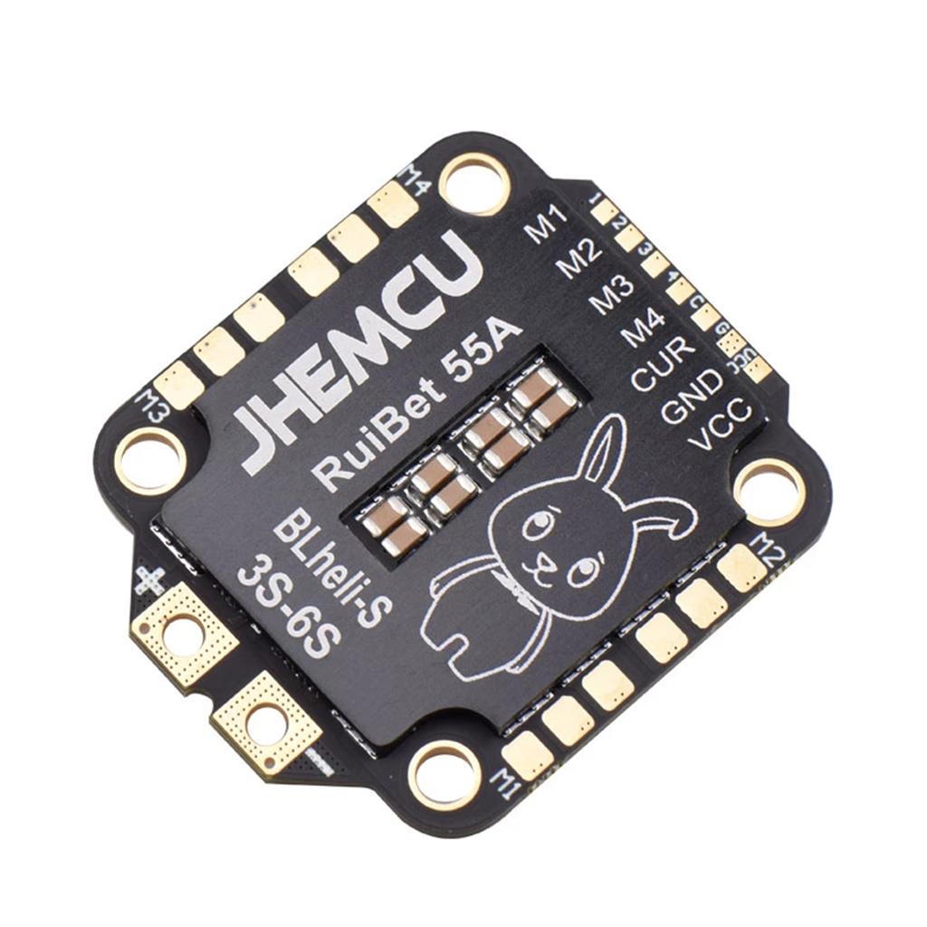 JHEMCU RuiBet 55A BLHELI_S Dshot600 3-6S Бесщеточный регулятор скорости 4 в 1 30X30 мм для полетов FPV вольным стилем