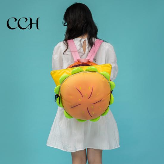 Creative Cheeseburger Bag Hamburger Backpack with Adjustable Straps Realistic 3D Design Funny Food Accessory Large Capacity Spacious Compartments