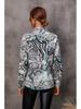 European & American Style Women's Autumn Print Tie Single-Breasted Long-Sleeve Shirt