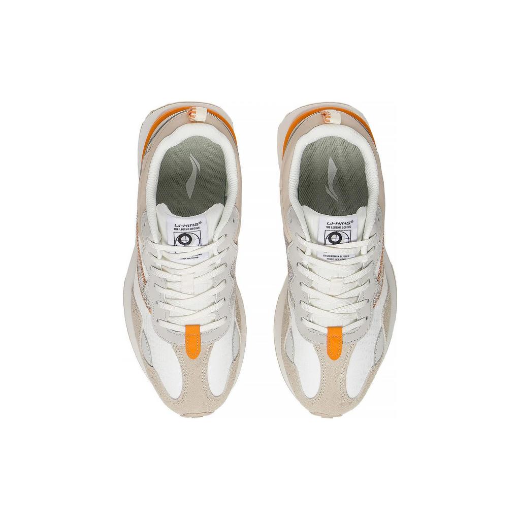 Li Ning Rebound Нескользящие, износостойкие, дышащие низкие спортивные повседневные кроссовки женские Бело-серые AGCS350-2
