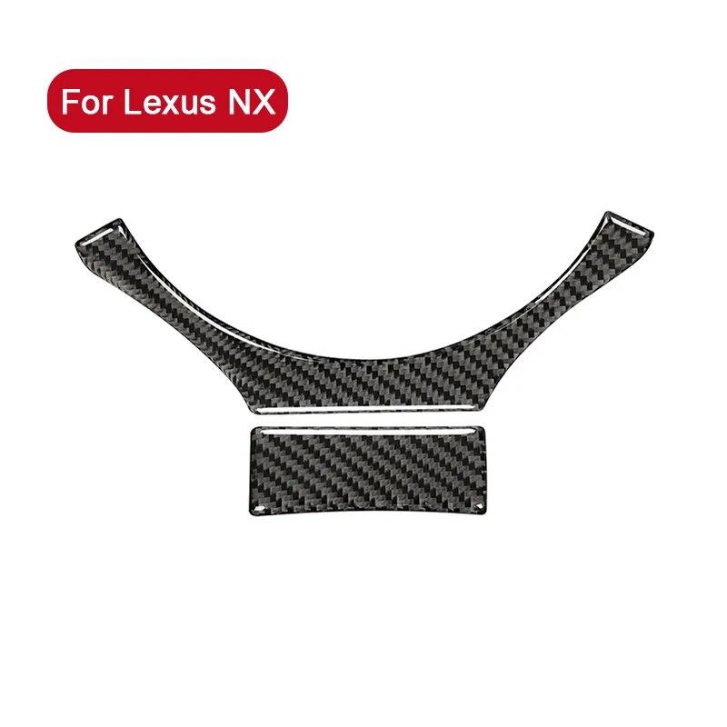 2pcs for Lexus NX 200 200T 300H 2014- Car Steering Wheel Decor Trim Stickers Decal Carbon Fiber Auto Interior Accessories