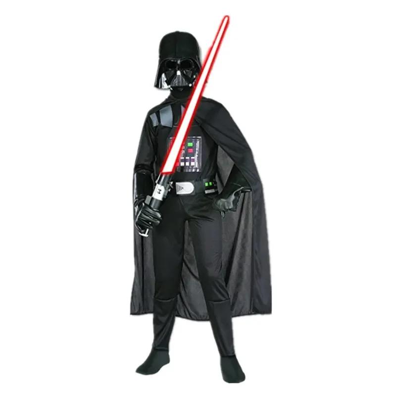 Мальчики Классический Кино Маска Костюм Печатный Мультфильм Дарт Вейдер Плащ Броня Комбинезон Хэллоуин Дети Фэнтези Косплей Костюм