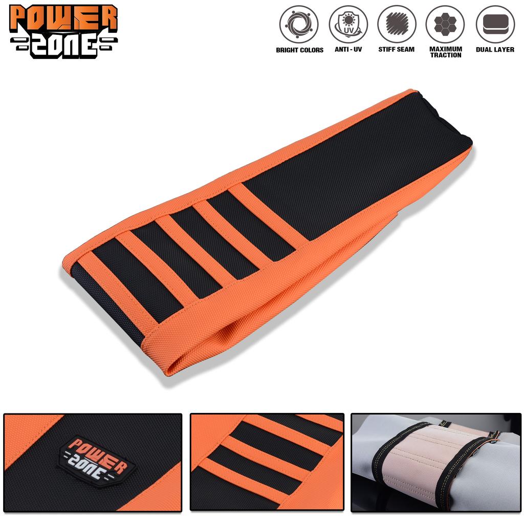 Влагозащитный комплект чехлов на сиденье Powerzone Rib с рифленой поверхностью, противоскользящий, для SXF EXC KXF CRF YZF WR TC TE
