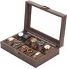 Reodoeer Деревянный PU Коробка для хранения часов Коллекционный кейс для хранения 10 часов Кейс, Коробка,
