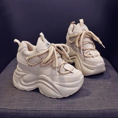 Классические высокие женские кроссовки 2024 года, новые весенне-осенние кроссовки на толстой подошве, увеличивающие рост, в стиле ретро, повседневные, универсальные, спортивные кроссовки