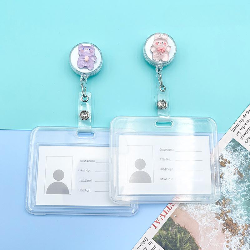 Милый мультяшный смоляной кристалл выдвижной значок катушка для удостоверения личности ремешок для имени держатель для карты катушки брелок держатель для карты аксессуары