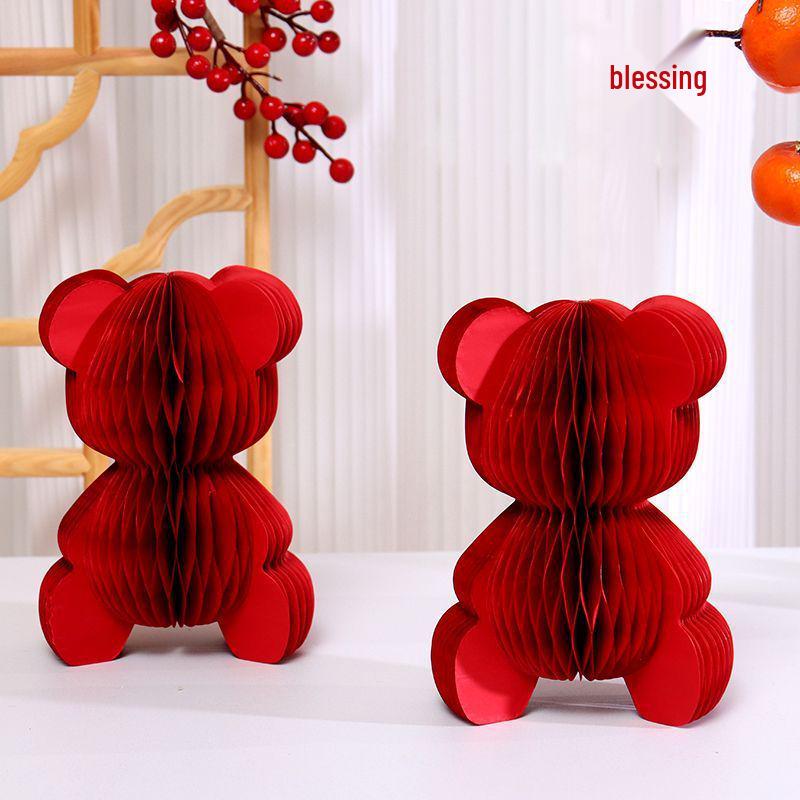 Складной 3D свадебный настольный орнамент «Двойное счастье» - Высококлассное украшение для свадебного номера