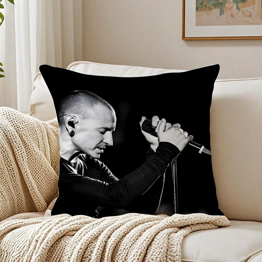 Rock Singer CChester BBennington Cushion Cover Linen Pillowcase Soft for Sofa Bed Home Room Decor