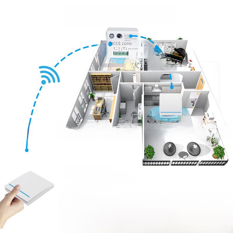 Умный коммутатор Tuya WiFi с беспроводным пультом дистанционного управления, бесплатными наклейками, управлением через приложение, синхронизацией и совместимостью с голосовым помощником Alexa.