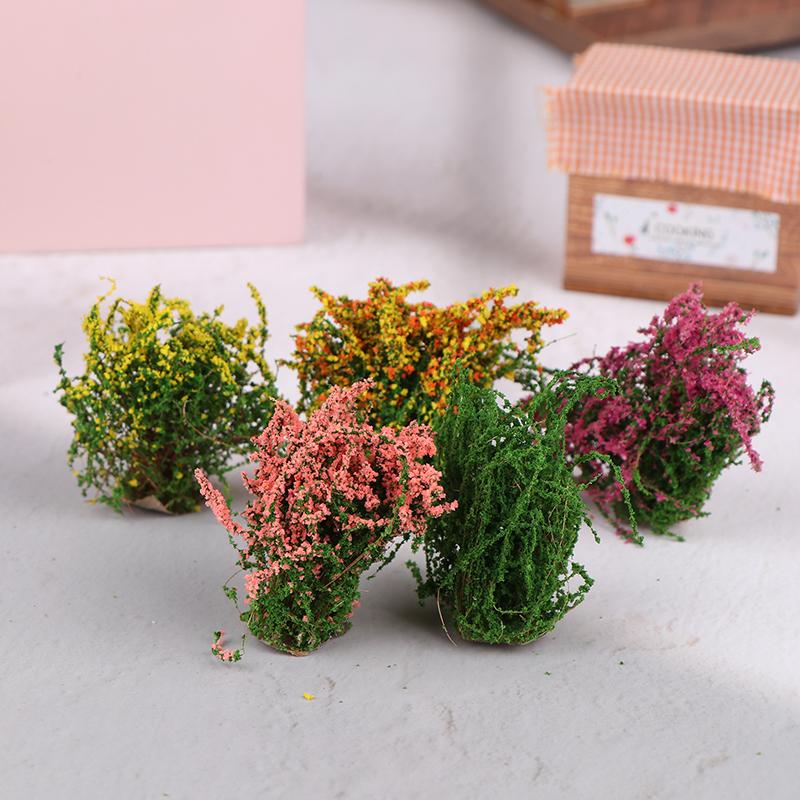 1 шт. кукольный домик своими руками украшение 1/12 кукольный домик миниатюрный разноцветный цветок куст зеленое растение цветок модель игрушка