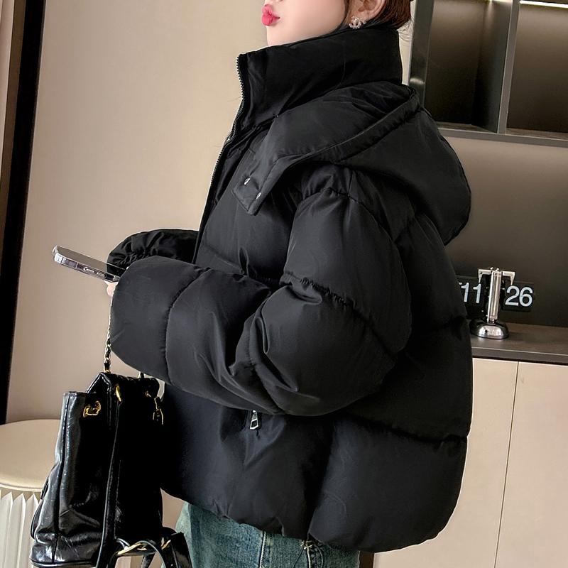 Зимние куртки женские 2024 модные толстые теплые короткие парки большого размера с капюшоном