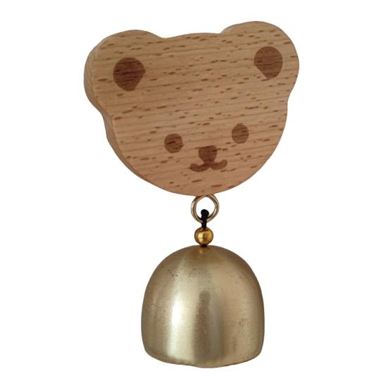 Дверной звонок с изображением мультяшного животного и клейкой заплаткой, сладкий звук, простая установка, декоративный дверной звонок, деревянный дверной звонок, подарок на открытие домашнего магазина на день рождения