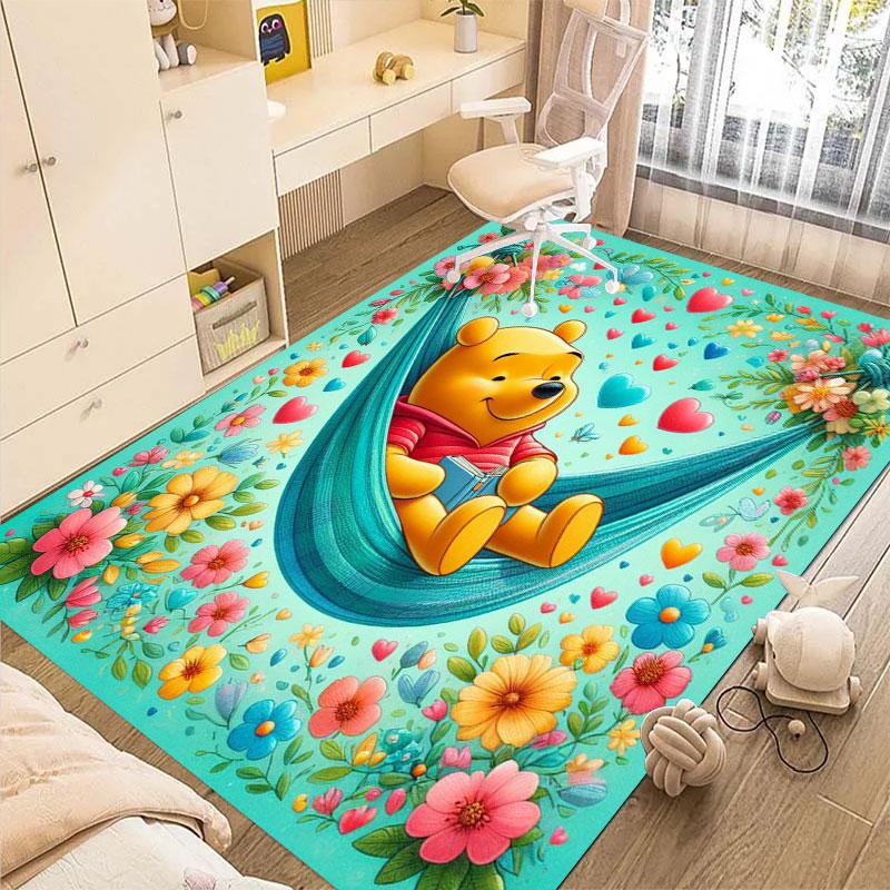Pink Winnie The Pooh and Eeyore Pattern Rug - Non-slip Kitchen Mat, Outdoor Rug, Home and Bedroom Decor, Yoga Mat, Birthday Gift