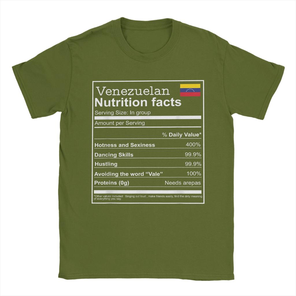 Venezuelan Nutrition Facts TShirt Beach  100 Cotton T Shirts For Unisex Hippie Pattern Tshirt Short Sleeves Awesome Top Tees