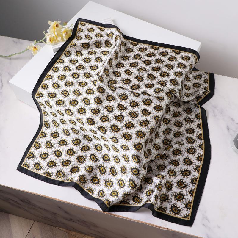 Шелковый женский квадратный шарф - Китайский стиль платок на голову для весны, лета, осени - Защита шеи и согревающий - Элегантный тонкий стиль для мамы