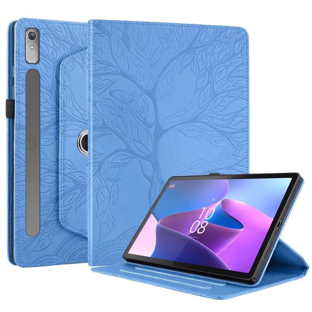 Подходит для Lenovo P11 Pro 2-го поколения плоский кожаный чехол белый 5 дерево жизни тисненый вращающаяся подставка защитный чехол