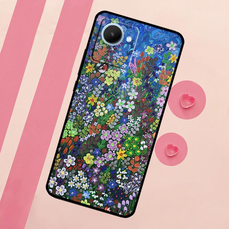Яркий Цветочный Рисунок Арт Для Realme 15 Pro 10 11 12 13 14 Pro Plus GT7 C67 C65 C63 C61 C55 C53 C51 C35 C71 C75 Чехол