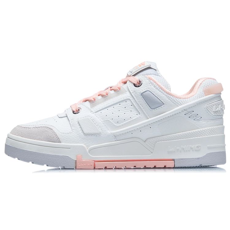 Li-Ning Comfortable Classic Non-Slip Wear-Resistant Low-Top Skate Shoes Women Sneaker White AGCR400-3