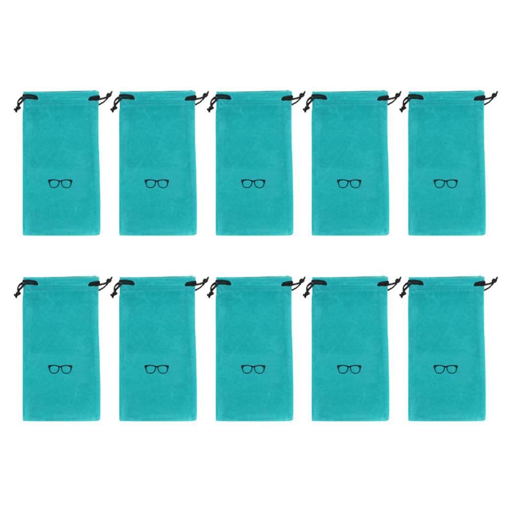 10 шт. Мягкий мешочек для солнцезащитных очков на шнурке, из флокированной ткани, пыленепроницаемый, карман, сумка для переноски очков, портативный контейнер для очков