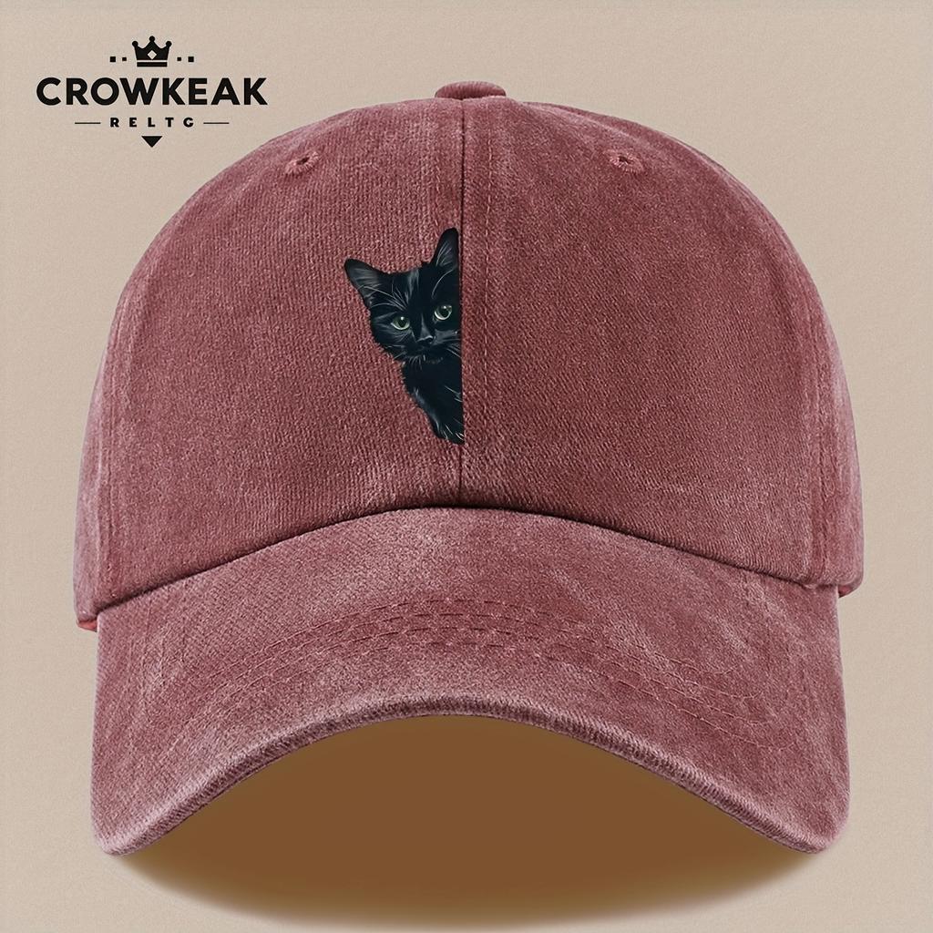 pc Cat Fun Pattern Baseball Cap Vintage Print Adjustable Outdoor Casual Hat Comfortable and Breathable Lightweight for Men and