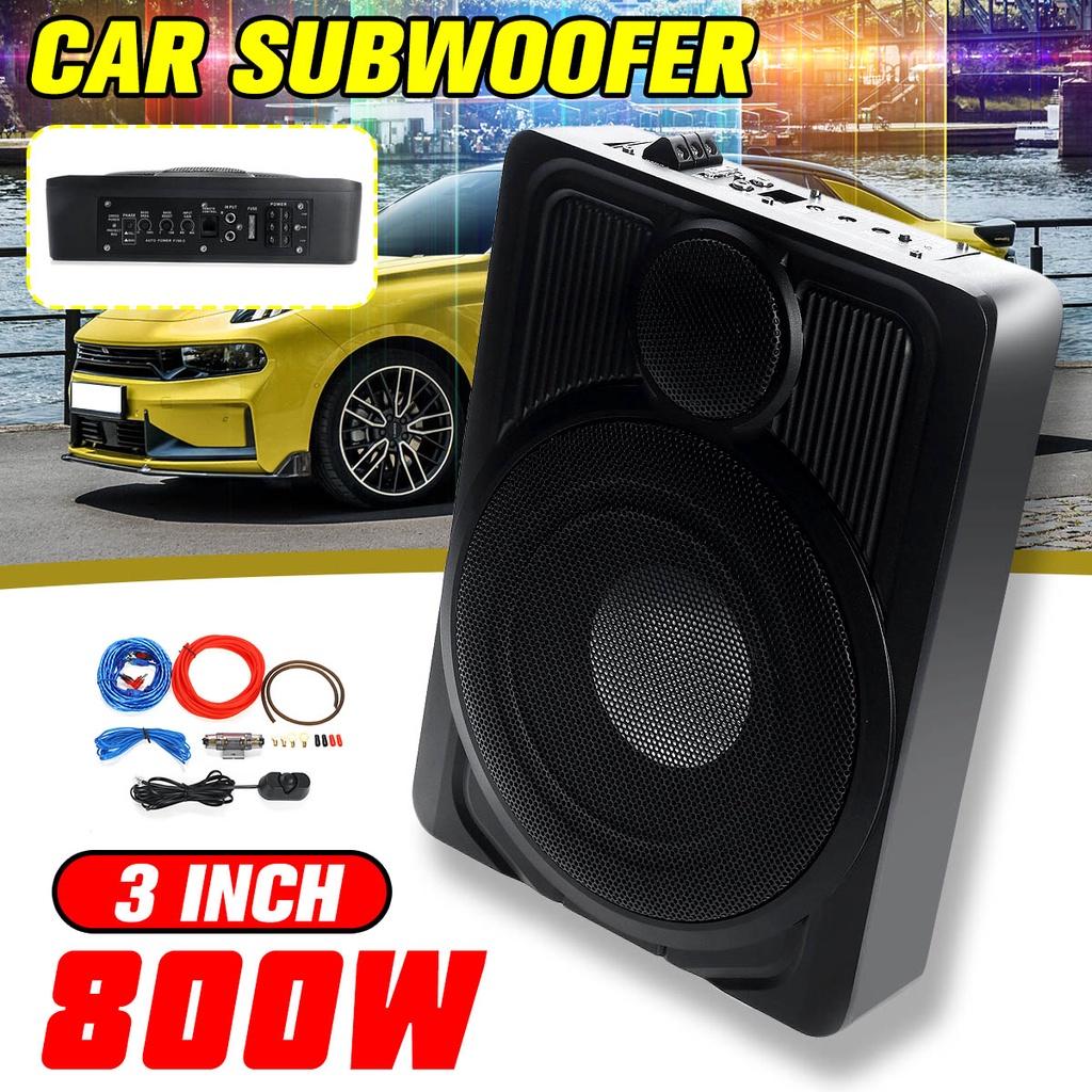 800W 25A Slim Under-Seat Super Car Subwoofer Powered Car Speaker Subwoofer Amplifier Speaker Audio Processor Music Player