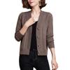 Women Knitted Cardigan Spring Autumn V Neck Button Closure Long Sleeves Solid Color Middle Age Ladies Coat Top Streetwear