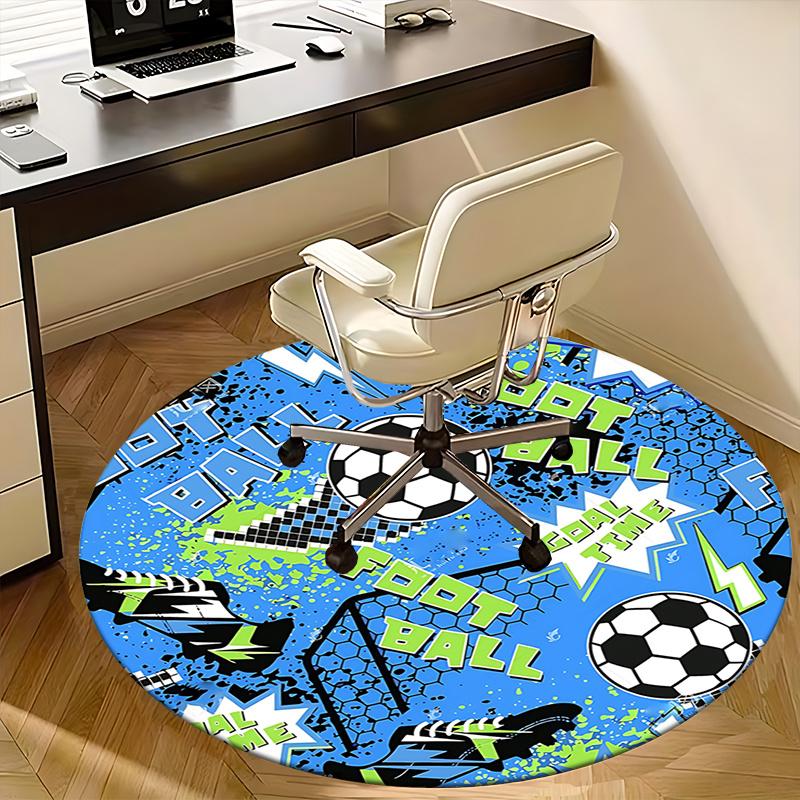 Football Theme Office Carpet Chair Mats, Soccer Ball Design, Sports Decor for Home Office, Living Room, Bedroom, Gift Idea1118060a