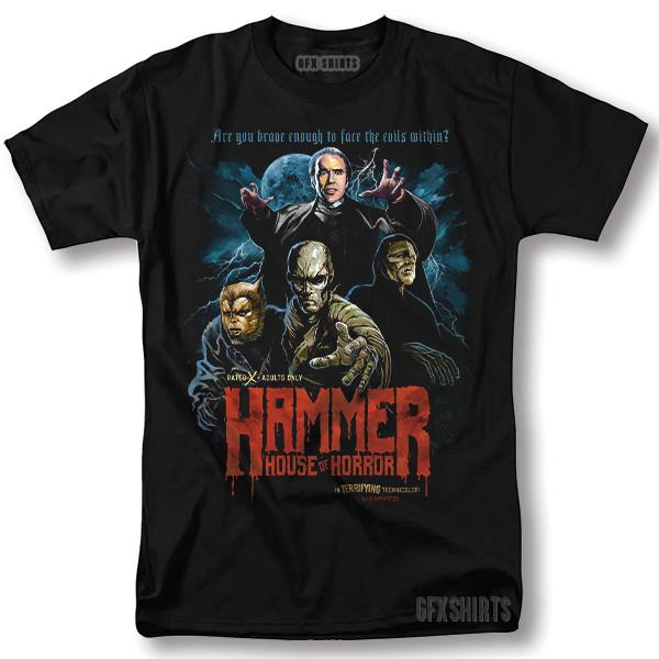Hammer House of Horror Shirt Dracula Movie Book Vintage Graphic Design T-Shirt
