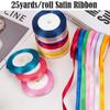 25yards/roll Satin Ribbon DIY Tool Bow Ribbons Colorful Gift Packing Ribbon  Wedding Party