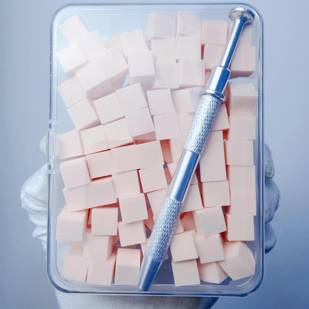 Набор инструментов для ногтей: Мини Пат Клей Губка, Зажим для царапин, Квадратная салонная губка