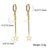 Stainless Steel Moon Star Pendant Earrings for Women Ear Buckle Hip Hop Hoop Earrings Gothic Girl Jewelry Accessories Best Gifts