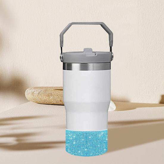 Силиконовый чехол со стразами для стакана 40 унций, блестящий чехол для бутылки с водой, нижний рукав, противоскользящий, игристый, аксессуары для стакана