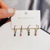 New Fashion Rainbow Colorful Cubic Zircon Hoop Earrings Set Fashion 4 -Piece Ear Sets Jewelry For Women Party Gifts
