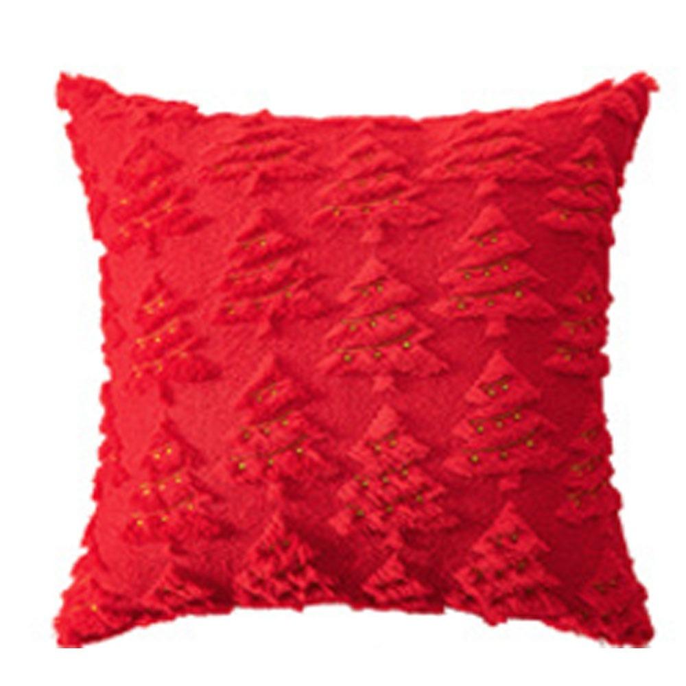 Christmas Tree Christmas Plush Pillowcase Square Cushion Cover Warm Throw Pillowcover Sofa/Bed