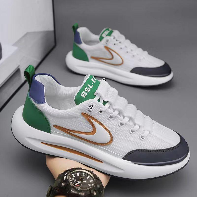 Мужская обувь Новая летняя мужская спортивная повседневная обувь Дышащая сетка Толстая подошва Удобная обувь для папы Мужская обувь