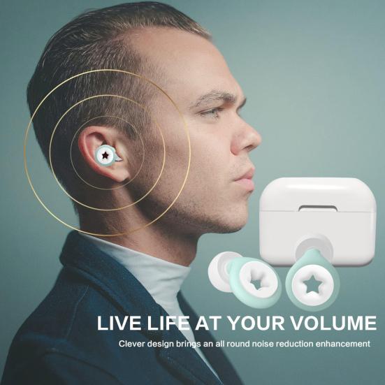 1 комплект шумоподавляющих берушей с ушными вкладышами, моющиеся, водонепроницаемые, мягкие, многоразовые