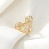 Shiny Heart Brooch Korean Style Hollow Heart Breastpin Jewelry Rhinestone Pin  Men