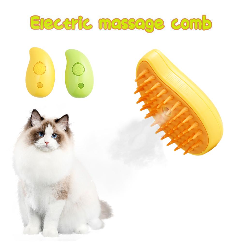 Паровая щетка для кошек и собак Аксессуары для кошек Паровая щетка Массажер Электрический распылитель Товары для ухода за домашними животными Удаляет шерсть