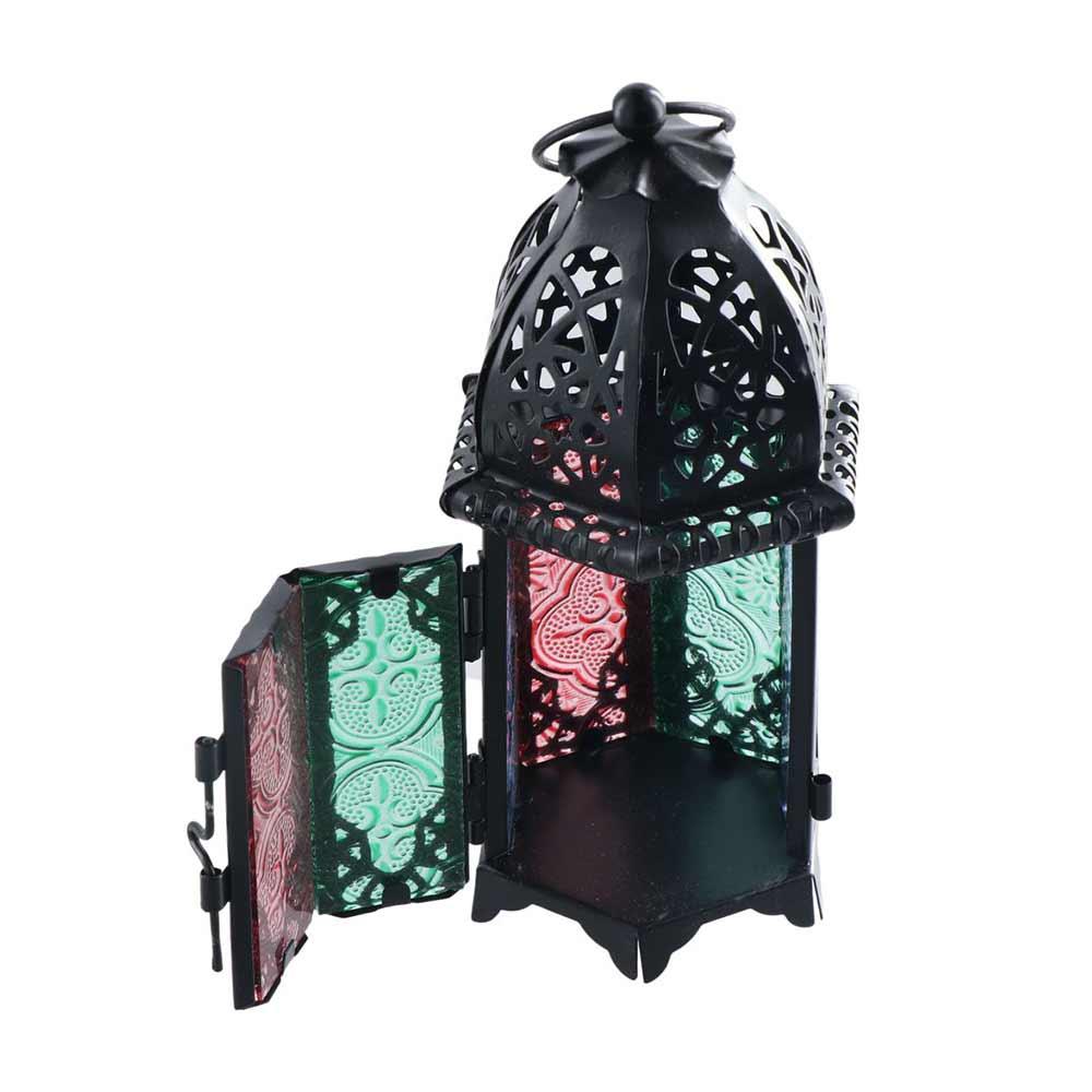 Hanging Iron Glass Moroccan European Vintage Home Decor Candle Lantern Candlestick Candle Holders
